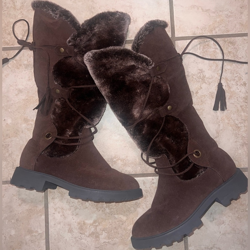 Brown Fur-Lined Women's Boots NWOT